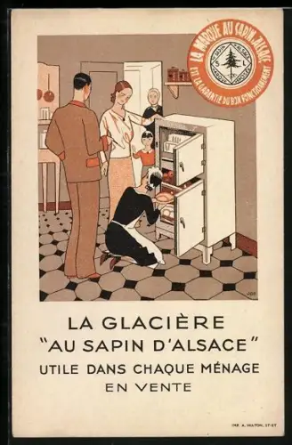 AK Reklame für Külschränke, La Glacière au Sapin d`Alsace