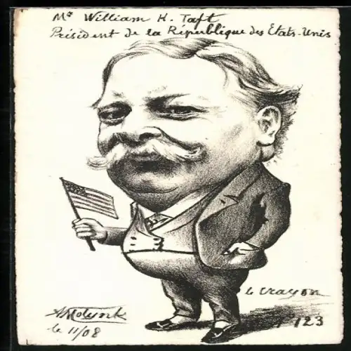 Künstler-AK sign. Molynk: William H. Taft, Präsident der USA