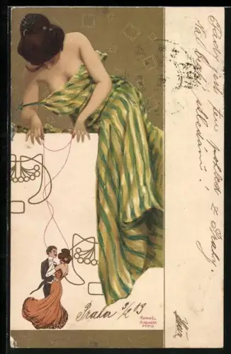 Künstler-AK Raphael Kirchner: Marionetten, Tanz
