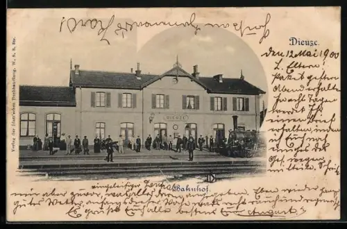 AK Dieuze, Blick auf den Bahnhof