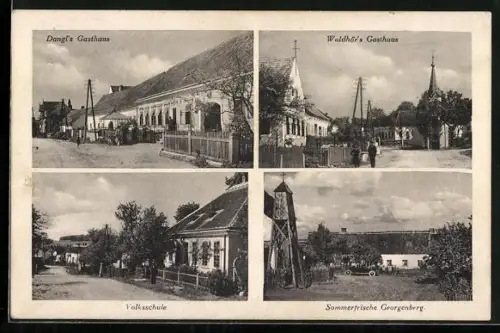 AK Göpfritz an der Wild, Weinpolz, Georgenberg, Dangl`s Gasthaus, Waldhör`s Gasthaus, Volksschule