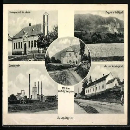 AK Bélapátfalva, Cementgyár, Au elsö iskolaépület, Nagytó a bélkövel