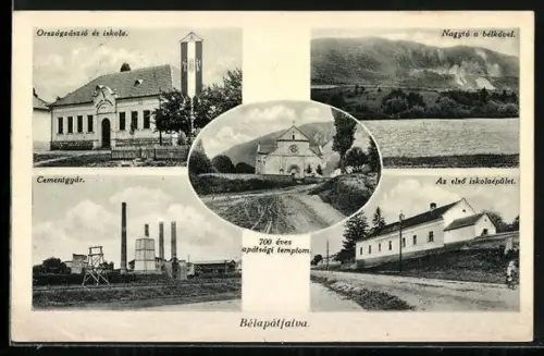 AK Bélapátfalva, Cementgyár, Au elsö iskolaépület, Nagytó a bélkövel