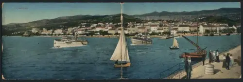 Klapp-AK Cirkvenica, Ortsansicht vom Kai aus