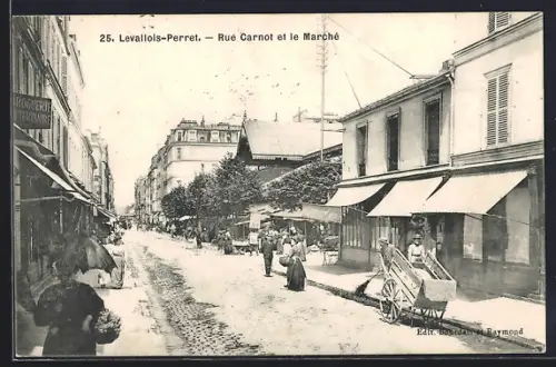 AK Levallois-Perret, Rue Carnot et le Marché