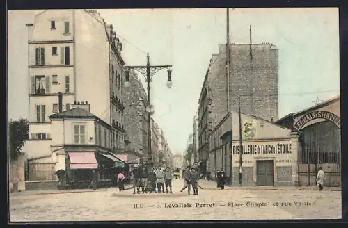 AK Levallois-Perret, Place Chaptal et rue Vallier