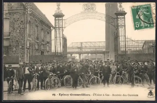 AK Epinay-Gennevilliers, L`Usine à Gaz, Rentrée des Ouvriers