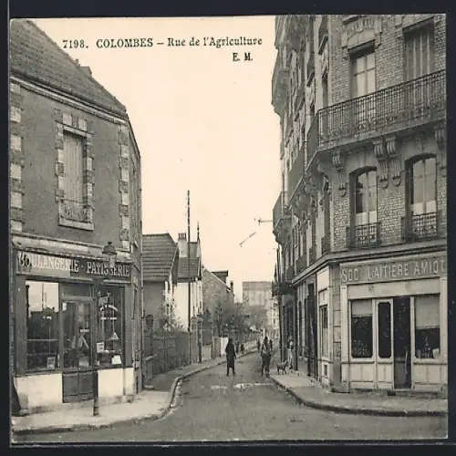 AK Colombes, Rue de l`Agriculture avec boulangerie et société laitière