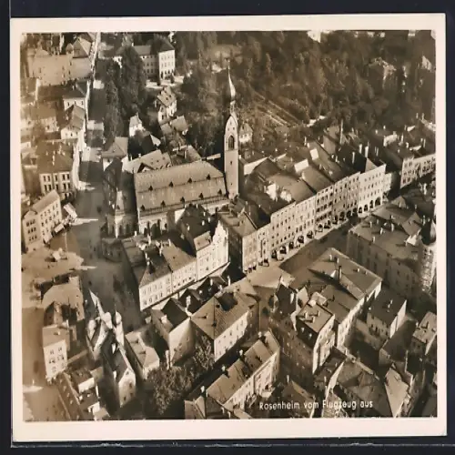 AK Rosenheim / Obb., Stadtansicht vom Flugzeug aus