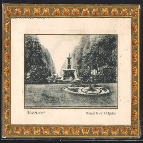 AK Düsseldorf, Brunnen in der Königsallee
