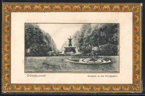 AK Düsseldorf, Brunnen in der Königsallee