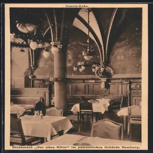 AK Hamburg, Restaurant Zur alten Börse, Hans Schwarting u. Ernst Schmid, Börsenbrücke 10