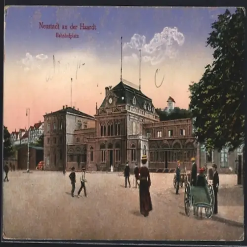 AK Neustadt an der Haardt, Bahnhofplatz