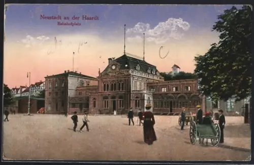 AK Neustadt an der Haardt, Bahnhofplatz