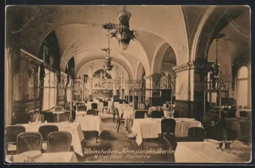 AK Berlin, Restaurant Weinstuben Kempinski, Mittel-Saal Parterre