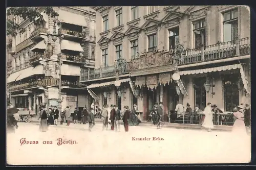 AK Berlin, Kranzler Ecke, Café Bauer, Strassenszene
