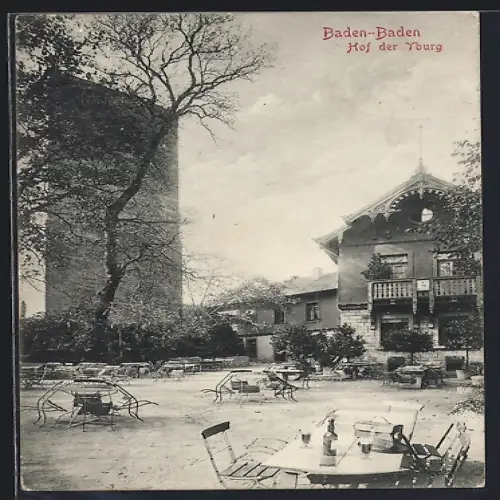 AK Baden-Baden, Gasthaus im Hof der Yburg