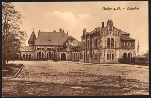 AK Goslar a. H., Platz vor dem Bahnhof