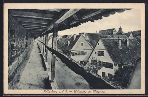 AK Rothenburg o. d. T., Wehrgang am Klingentor