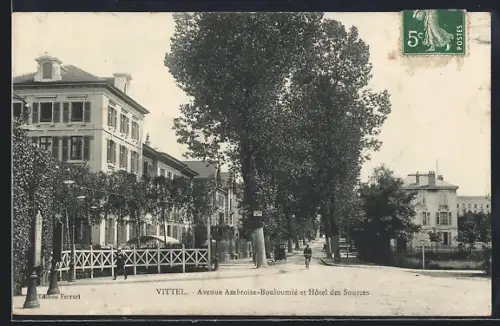 AK Vittel, Avenue Ambroise-Bouloumié et Hôtel des Sources