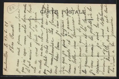 AK Rambervillers, Caserne avec soldats et cycliste devant l`entrée