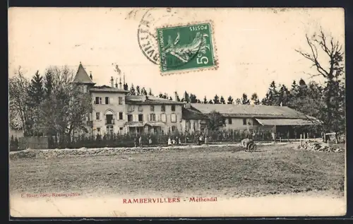 AK Rambervillers /Ménhéral, Vue du bâtiment principal avec jardin à l`avant-plan