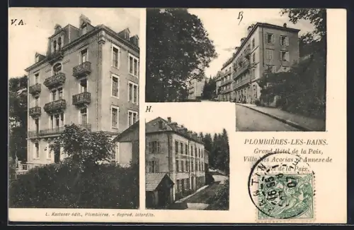AK Plombières-les-Bains, Grand Hôtel de la Paix, Villas des Acacias et Annexe de l`Hôtel de la Paix