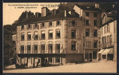 AK Plombières-les-Bains, Hôtel de la Terrasse et facade de l`établissement