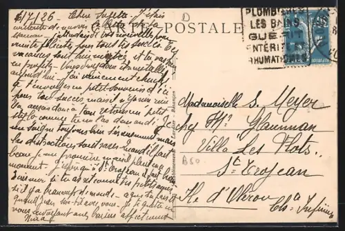 AK Plombières-les-Bains, Bains Stanislas et vue sur la rue animée avec restaurant