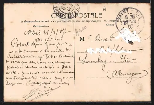 AK St. Dié, Rue St. Charles et Statue de la Meurthe