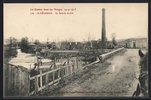 AK St-Léonard, La Scierie André pendant la guerre dans les Vosges 1914-1915