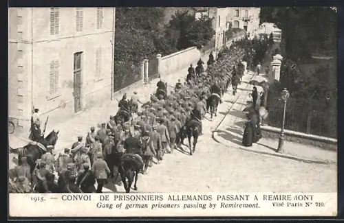 AK Remiremont, Convoi de prisonniers allemands passant à Remiremont