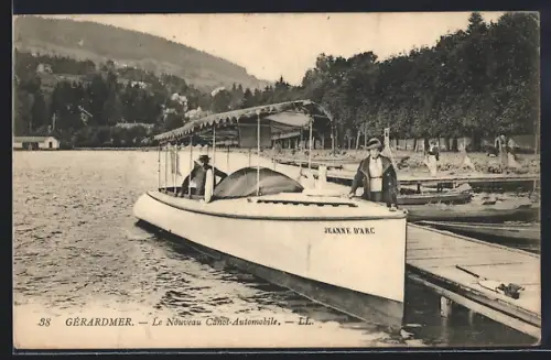 AK Gérardmer, Le Nouveau Canot-Automobile Jeanne d`Arc sur le lac