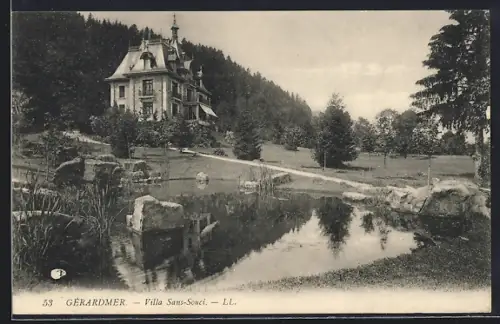 AK Gérardmer, Villa Sans-Souci et son paisible étang