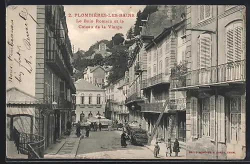 AK Plombières-les-Bains, Le Bain Romain et le Coteau de la Vierge