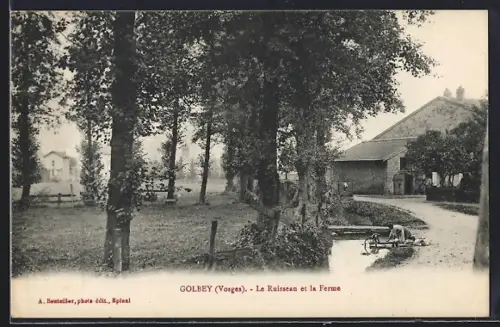 AK Golbey /Vosges, Le Ruisseau et la Ferme