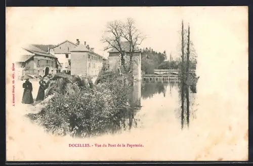 AK Docelles, Vue du Pont de la Papeterie