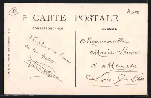 AK Ventron /Vosges, Place de l`Église avec statue et bâtiments adjacents