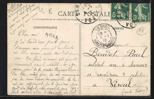 AK Saint-Dié /Vosges, Rue de la Prairie et Rue du 10e Bataillon