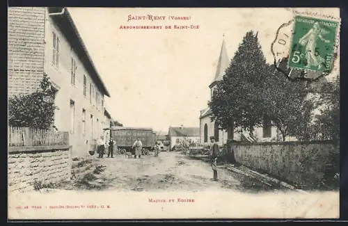 AK Saint-Rémy /Vosges, Mairie et Église