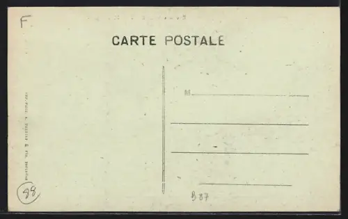 AK Relanges, Vue du village avec clocher et habitants dans les champs