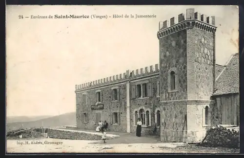 AK Saint-Maurice /Vosges, Hôtel de la Jumenterie avec vue partielle du paysage environnant