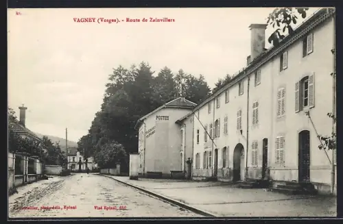 AK Vagney /Vosges, Route de Zainvillers et bâtiments de la poste