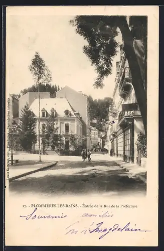 AK Plombières-les-Bains, Entrée de la Rue de la Préfecture