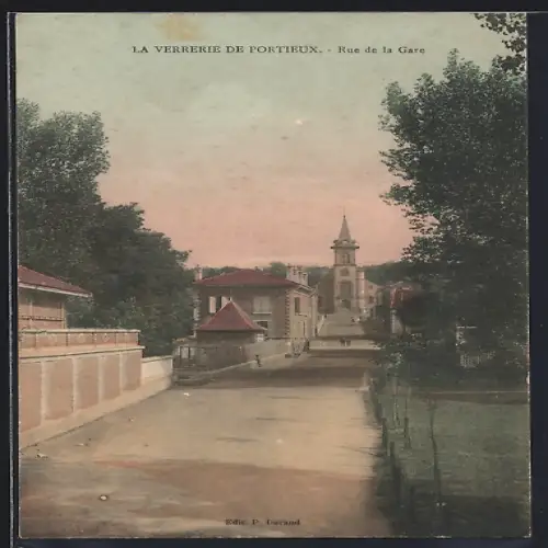 AK Portieux, La Verrerie, Rue de la Gare