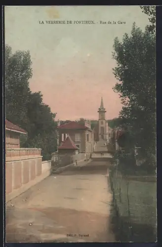 AK Portieux, La Verrerie, Rue de la Gare