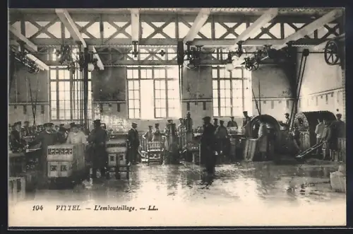 AK Vittel, L`embouteillage dans l`usine avec des ouvriers au travail