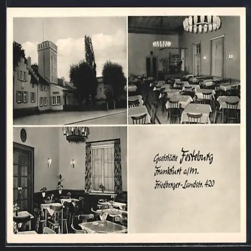 AK Frankfurt-Bornheim, Gaststätte Festeburg, Friedberger-Landstrasse 420