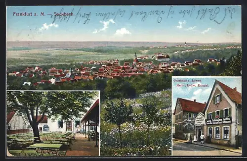 AK Frankfurt a. M.-Seckbach, Gasthaus z. Löwen, Inh. Heinr. Ludw. Emmel
