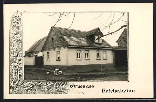 AK Heichelheim, Gänse vor einem Haus im Ort
